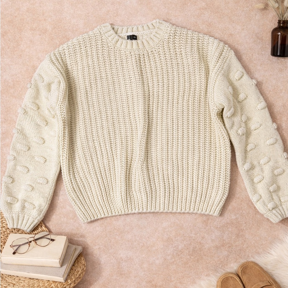 moon & madison Textured Cream Sweater